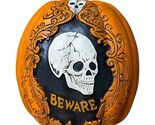 Halloween Pumpkin Resin Beware Skull Skeleton Jack-o-lantern Fall Spooky