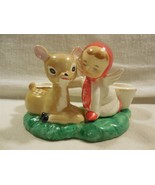 Vintage 1950&#39;s Holt Howard Japan Ceramic Christmas Angel and Deer Candle... - $635.54 MXN