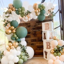 Diy Olive Sage White Gold Balloon Arch Garland Kit For Boho Bridal Shower Baby S - £21.10 GBP
