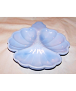 Vintage Blue Delphite 3-Section Floral Tray Dish-6 inches across - $374.40 MXN