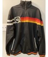 Vintage Y2K Rocawear Zip Up Jacket Sweater M Or Lg. Black &amp; Rainbow. - $39.27