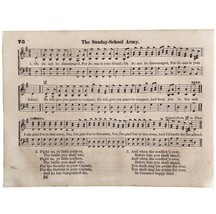 1865 Sunday School Army Victorian Sheet Music Small Page Happy Voices PCBG15A - £19.91 GBP