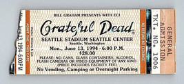 Grateful Dead Mail Ordre Concert Ticket Stub Juin 13 1994 Seattle - $43.55