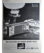 GENERAL ELECTRIC - New Clock Radio - Bedside Tables - 1961 Vintage Print Ad - $192.34 MXN