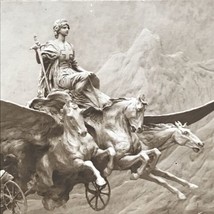 1913 Art FOR THE FATHERLAND by Domenico Mastroianni Postcard Winged Flying Horse - £7.52 GBP