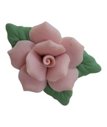 Vintage Rose Flower Bisque Brooch Pink Floral Cottage Core mom pin grann... - £7.76 GBP
