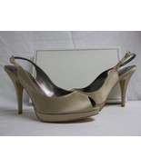 BCBG Max Azria Size 10 M Libby Champagne Satin Slingbacks Heels New Wome... - £46.51 GBP