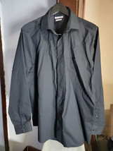 Van Heussen mens dress shirt 16.5 34/35 Black E31 - £19.80 GBP