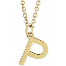 Precious Stars Unisex 14K Yellow Gold Initial P Dangle Necklace - £205.13 GBP