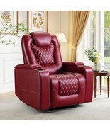 Canmov Power Recliner Chair - PU Leather Chair Home Theater Seating Red - $627.24