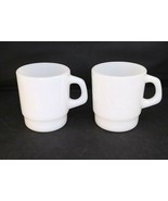 2 Vintage Termocrisa Stacking Milk Glass Mugs MINT CONDITION - £5.44 GBP