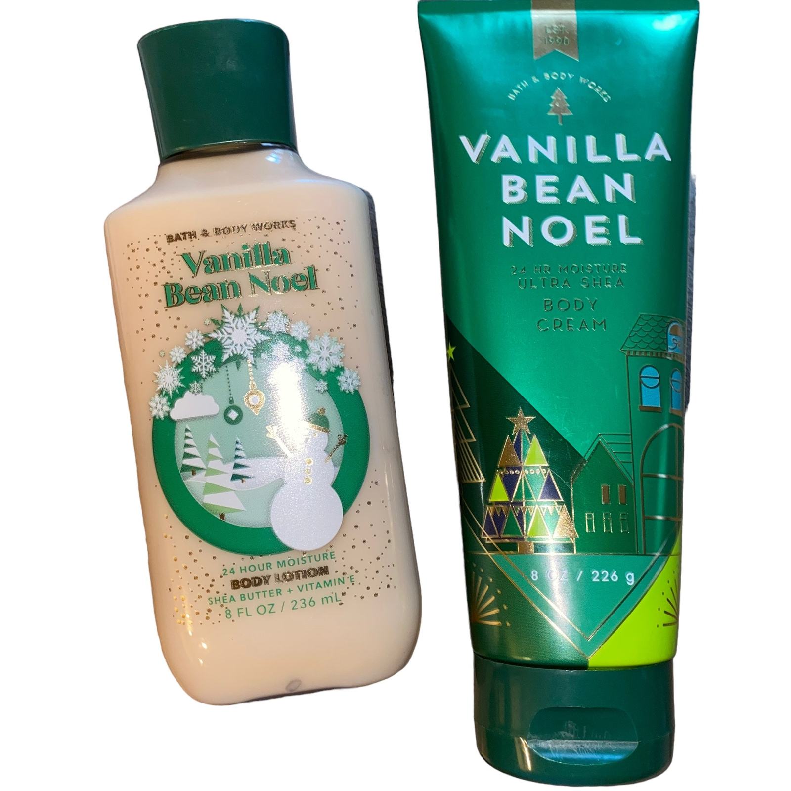 Bath and Body Works Vanilla Bean Noel Body Cream and Lotion 8oz each NEW - $27.65