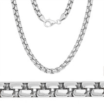 ITALY Made 925 Sterling Silver Mens Round Box Heavy Chain Necklace 20, 24 or 30" - $115.33