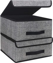 Onlyeasy Foldable Storage Bins Cubes Boxes with Lid - Storage Box Cube Cubby - £36.07 GBP