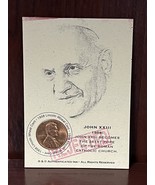 Pope John XXIII  Authenticated Ink REJECTED 1958 Lincoln Wheat Penny Card - $141.66 MXN