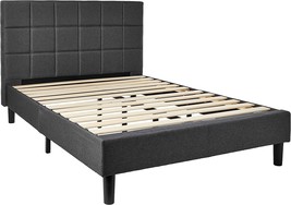 Full-Size Grey Zinus Lottie Upholstered Platform Bed Frame, And Easy Assembly. - £195.46 GBP