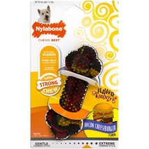 Nylabone Flavor Frenzy Strong Chew Dog Toy Bacon &amp; Cheeseburger 1ea/SMall/Regula - £11.03 GBP