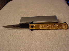 DRAGON SPRING ASSISTED POCKET KNIFE BLADE WITH BELT CLIP ( GOLD ) - $10.71