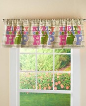 New Colorful Easter Egg Bunny Rabbit Window Valance Pastel Country Kitchen Bath - £19.97 GBP