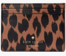 Kate Spade Schuyler Small Slim Card Holder Cheetah Leopard KE715 NWT Leopardo Y - £30.36 GBP
