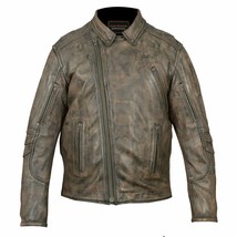 Men&#39;s Premium Leather Beltless MCJ W/dual Gun Pockets &amp; Z/o Liner Biker ... - $198.00+