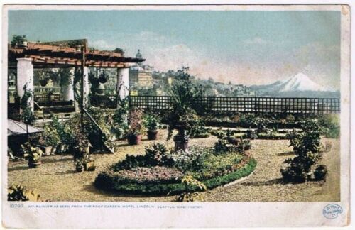 Primary image for Seattle Mt Rainier Postcard Roof Garden Hotel Lincoln