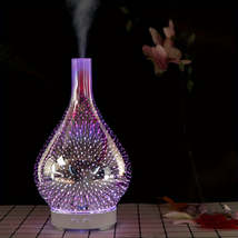 3D Fireworks Glass Air Humidifier with Timer  7 Colors - £36.01 GBP