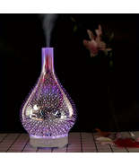 3D Fireworks Glass Air Humidifier with Timer  7 Colors - £35.34 GBP