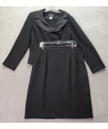2 Piece Set Miss Dorby Blazer &amp; Skirt Womens Petite 16 Black Asymmetrica... - $50.75 CAD
