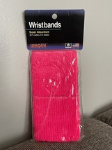 NOS Vintage 90&#39;s Unique Sports Set of 2 Cotton Wrist Sweat Bands Neon Pi... - $292.12 MXN