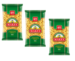 3 PACK x 450G Pasta &amp; Noodles Durum Wheat Makfa Макароны Рожки МАКФА Russia RF - £21.01 GBP