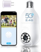 2K Light Bulb Security Cameram 4MP 5G 2.4G WiFi Security Camera Wireless Outdoor - £31.52 GBP