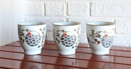 Pack Of 4 Japanese Sakura Cherry Blossom White Crane Ceramic Tea Cups Te... - $420.96 MXN