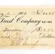 1913 Kineo Trust Company Bank Check E.A. Sampson Dover Maine Signed 4098... - $19.99