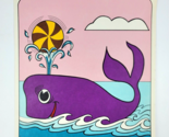 Vintage 1979 Girl Scout Cookie Time Poster purple whale pinwheel thick c... - £27.99 GBP