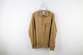 Vintage 60s 70s Rockabilly Mens XL Striped Knit Collared Pullover Sweater Brown - $79.15