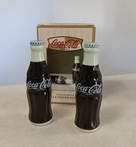 Coca Cola Coke Contour Bottle Salt &amp; Pepper Shakers Official Box 2 Pcs Set - £8.86 GBP