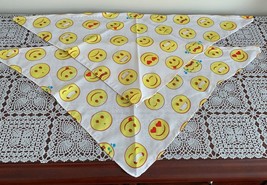 Set of Two Brand New Smiley Face Emoji Dog Bandanas MEDIUM LARGE Tie On ... - £8.30 GBP