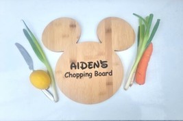 Engraved  gift toddler novelty personalised kids chopping board  mickey mouse - £18.21 GBP