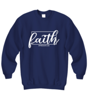 Religious Sweatshirt Faith Ephesians 2:8 Navy-SS  - £22.34 GBP