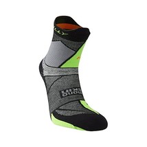 Hilly Men&#39;s Ultra Marathon Fresh Running Socks - Black/Grey/Lime Green, ... - £34.46 GBP