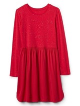 New Gap Kids Girl Holiday Red Long Sleeve Shimmer Dot Shirred Fit Flare ... - £19.97 GBP