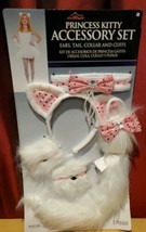 Princess KITTY Cat Accessory Set- TAIL, EARS, COLLAR &amp; CUFFS Pink ribbon... - £9.10 GBP