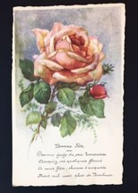 Vtg French Romantic Rose Holiday Greeting Card France Love Romance Unposted - £9.38 GBP