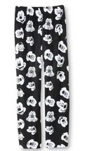 Womens Pajamas Pants Disney Mickey Mouse Black White Fleece Elastic Waist-size L - £12.62 GBP