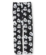 Womens Pajamas Pants Disney Mickey Mouse Black White Fleece Elastic Wais... - £12.19 GBP