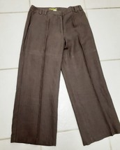Nwt Sigrid Olsen 100% Linen Ankle Pants Brown Women&#39;s Size 6 Msrp $99 - £23.55 GBP