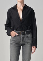 Citizens Of Humanity kayla shrunken shirt in Black - size L - £105.79 GBP