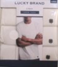 3 PACK LUCKY BRAND SIZES S M L XL MENS COTTON WHITE CREW-NECK T-SHIRT UN... - $27.22+