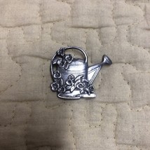 Vintage Birds Blooms 2000 Silver Tone Flower Watering Can Pin Limited Ed... - £6.53 GBP